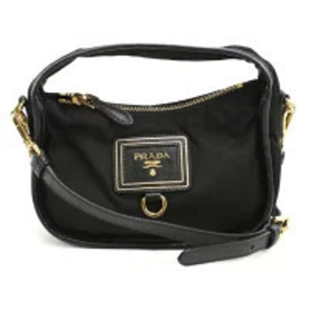 Prada black Tessuto shoulder bag rectangular logo